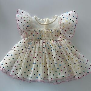Miniolie Baby Ruffled Polka Dot Tutu Dress